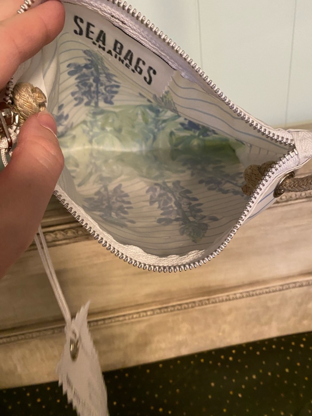 EUC Sea Bags Lupine Lavender Crossbody Bag Rope Strap - Picture 5 of 7